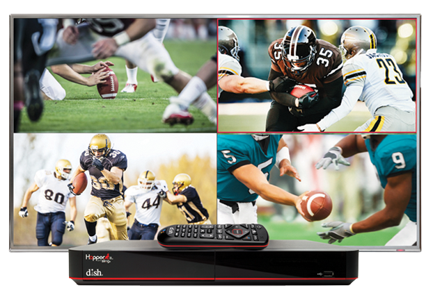 Watch up to four live network games at the same time with MultiView from DISH
